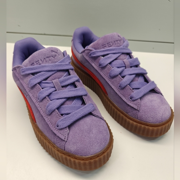 Puma Shoes - Puma Fenty Creeper Phatty Lavender Red Purple Suede Casual Sneakers Women's 7.5